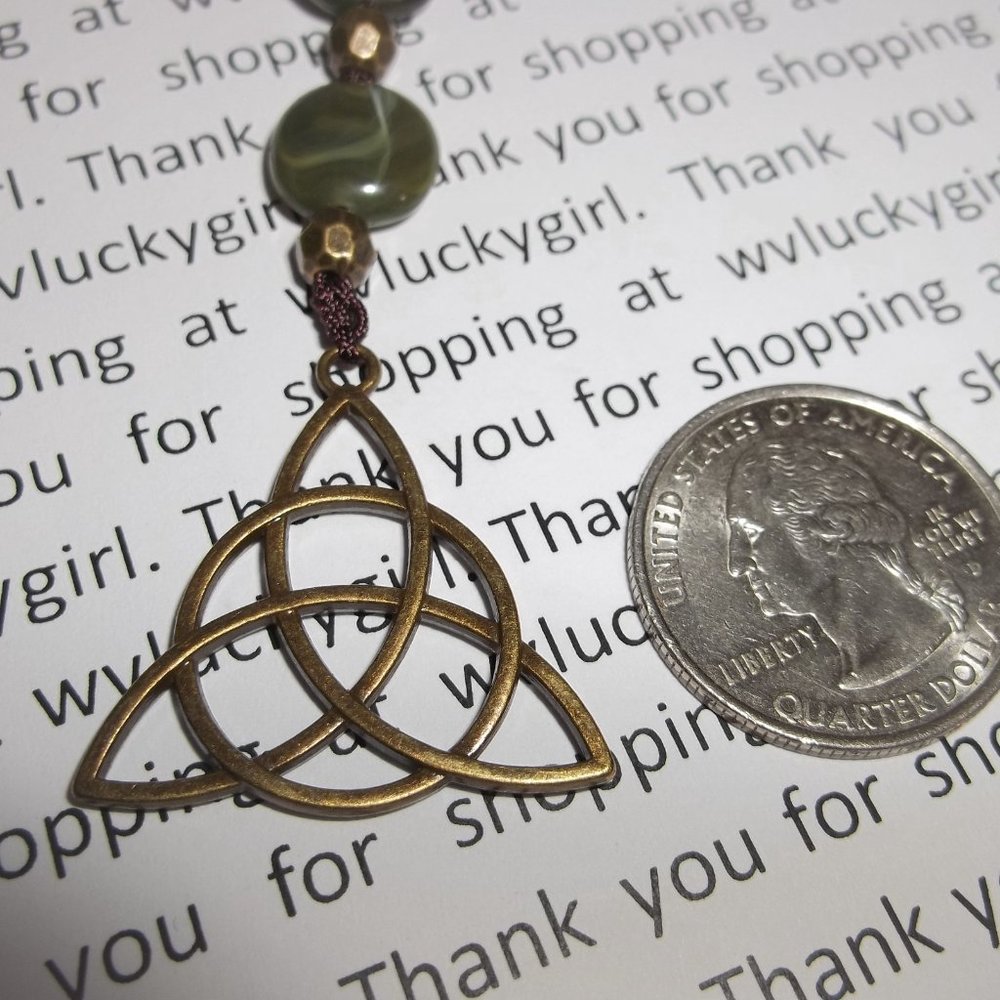 New Bookmark Triquetra Celtic Knot Bronze Green Unisex Gift Idea Bookmarker 8149 - Picture 5 of 10